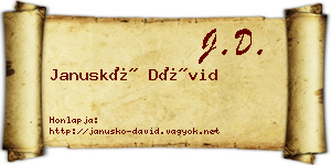 Januskó Dávid névjegykártya